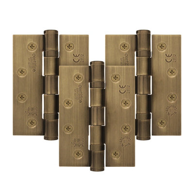 Afit Florentine Bronze Door Hinges4 Inch / 102mm  Internal Fire Door Hinges1.5 Pairs from B&Q