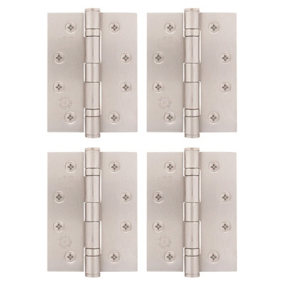 Afit Satin Nickel Door Hinges4 Inch / 102mm  Internal Fire Door Hinges2 Pairs from B&Q