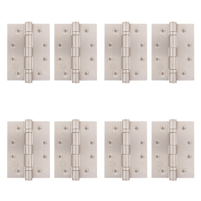Afit Satin Nickel Door Hinges4 Inch / 102mm  Internal Fire Door Hinges4 Pairs from B&Q