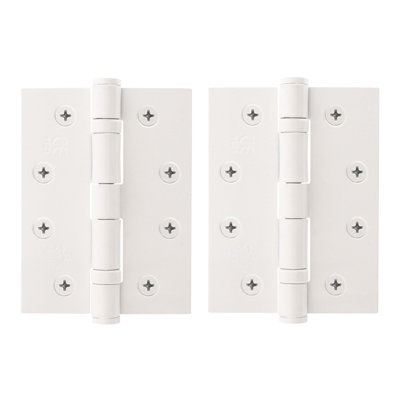 Afit White Door Hinges4 Inch / 102mm  Internal Fire Door Hinges1 Pair from B&Q