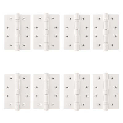 Afit White Door Hinges4 Inch / 102mm  Internal Fire Door Hinges4 Pairs from B&Q