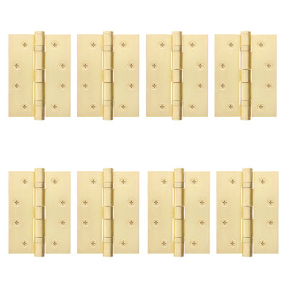 Afit Satin Brass Door Hinges4 Inch / 102mm  Internal Fire Door Hinges4 Pairs from B&Q