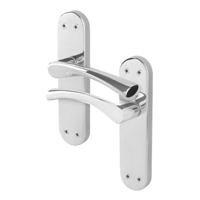 Afit Chrome Internal Twist Door Handles Novi Backplate Range from B&Q