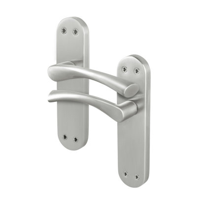 Afit Satin Nickel Internal Twist Door Handles Novi Backplate Range from B&Q