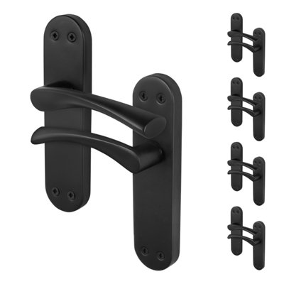 Afit Black Internal Twist Door Handles 5 Pairs Novi Backplate Range from B&Q