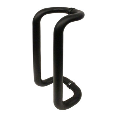Afit Guardsman Entrance Cranked Pull HandlesBack To Back Fix425 X 32mmMatt Black from B&Q