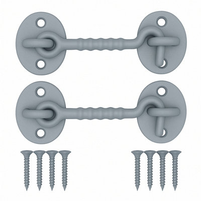 Afit Cabin Hook Pack Of 2 Galvanised Cast Iron 75mm Heavy Duty French Stable Door Gate Hold Back With Fixings Barrel Style from B&Q