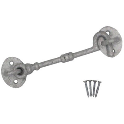 Afit Cabin Hook Galvanised Cast Iron 150mm Heavy Duty French Stable Door Gate Hold Back With Fixings Barrel Style from B&Q