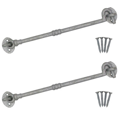 Afit Cabin Hook Pack Of 2 Galvanised Cast Iron 250mm Heavy Duty French Stable Door Gate Hold Back With Fixings Barrel Style from B&Q