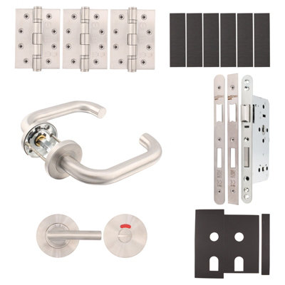 Afit Fire Door KitBathroom KitHeavy DutyStain Stainless Steel from B&Q