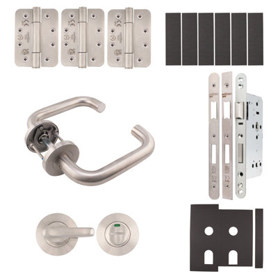 Afit Fire Door KitBathroom KitSevere DutyStain Stainless Steel from B&Q