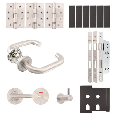 Afit Fire Door KitFemale Toilet CubicleHeavy DutySatin Stainless Steel from B&Q
