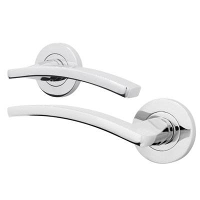 Afit Chrome Fire Door HandlePolished Chrome Internal Lever On Rose Fire Rated Door HandleEbley 1 Pair from B&Q