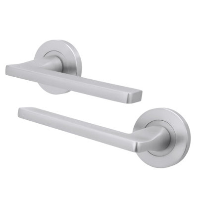 Afit Satin Fire Door HandleSatin Chrome Internal Lever On Rose Fire Rated Door HandleEden 1 Pair