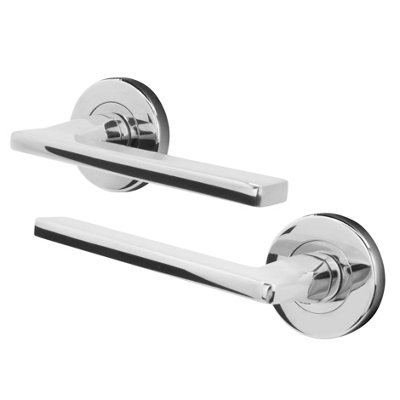 Afit Chrome Fire Door HandlePolished Chrome Internal Lever On Rose Fire Rated Door HandleEden 1 Pair from B&Q