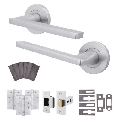 Afit Satin Fire Door Handle Latch SetSatin Chrome Internal Fire Rated Door Handle With 76mm Latch And 102mm HingesEden 1 Pack from B&Q