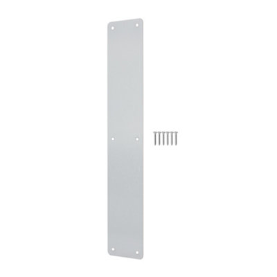 Afit Satin Door Push Plate425 X 75mm With Radius Corners Satin Stainless Steel from B&Q