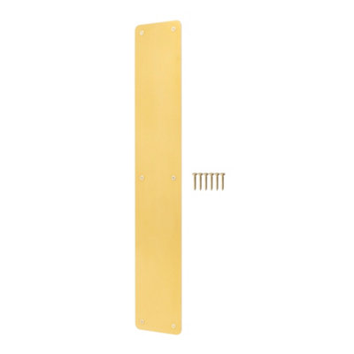 Afit Brass Door Push Plate425 X 75mm With Radius Corners Polished Brass from B&Q
