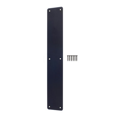 Afit Black Door Push Plate425 X 75mm With Radius Corners Matt Black from B&Q