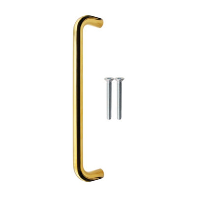 Afit Brass Door Pull Handle300 X 19mm Commerical Door Pull D Handle Polished Brass For SchoolsOfficesShops & More from B&Q