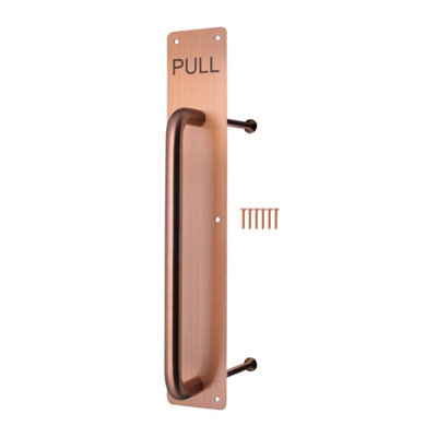 Afit Bronze Pull Handle On Plate Engraved Pull  425 X 75mm Satin Bronze from B&Q