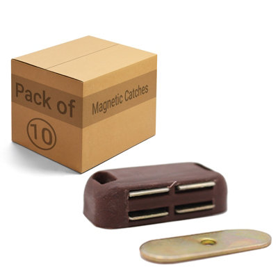 AFIT Magnetic Door Catch 4Kg Pull - Strong Black Magnetic Catch For Cupboards, Wardrobes & Cabinet Doors - 10 Pack