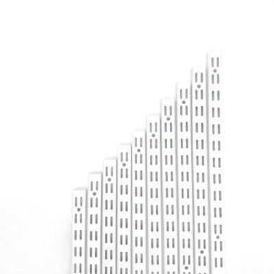 Afit White Twin Slot Uprights1000mmWhitePack Of 10 from B&Q