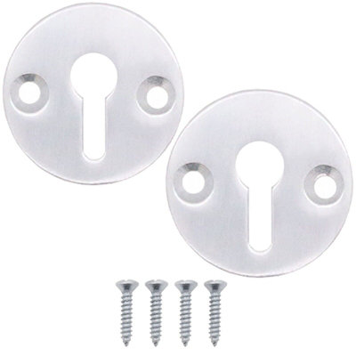 Afit Key Hole Cover Escutcheon32mmSatin AluminiumPack Of 2 from B&Q
