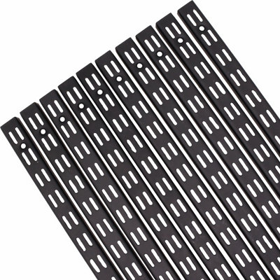 Afit Black Twin Slot Uprights1600mmBlackPack Of 10 from B&Q