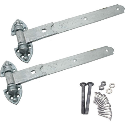 Afit Heavy Reversible Gate HingesHeavy Duty 250mm / 10 Inch Galvanised GarageDoorGate Hinges1 Pair With Fixings from B&Q