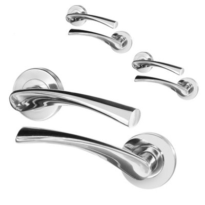 Afit Chrome Internal Twist Door Handles  3 Pais  Novi Range from B&Q