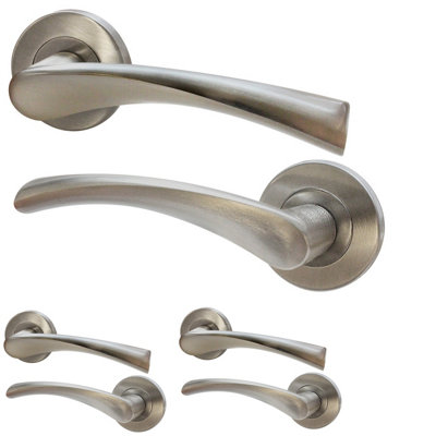 Afit Satin Nickel Internal Twist Door Handles  3 Pairs  Novi Range from B&Q