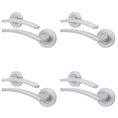 Afit Satin Fire Door HandleSatin Chrome Internal Lever On Rose Fire Rated Door HandleEbley 4 Pairs