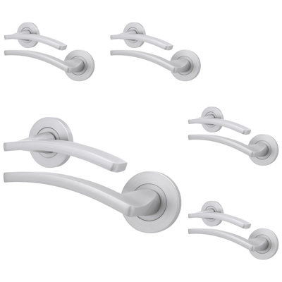 Afit Satin Fire Door HandleSatin Chrome Internal Lever On Rose Fire Rated Door HandleEbley 5 Pairs