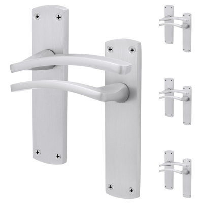 Afit Satin Fire Door HandleSatin Chrome Internal Lever On Rose Fire Rated Door HandleEbley 4 Pairs