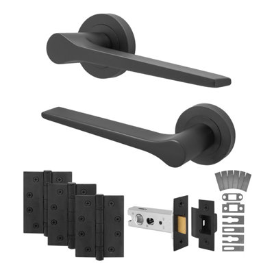 Afit Black Fire Door Handle Latch SetMatt Black Internal Fire Rated Door Handle With 76mm Latch And 102mm HingesTempo 1 Pack from B&Q