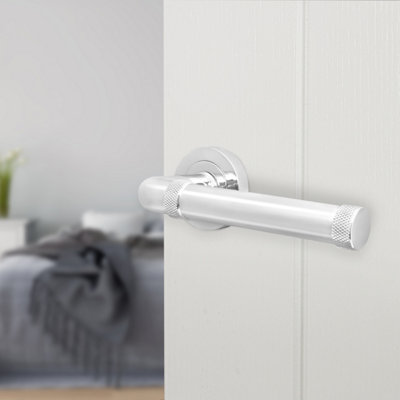 Afit Chrome Fire Door HandlePolished Chrome Internal Lever On Rose Fire Rated Door HandleSinta 1 Pair from B&Q