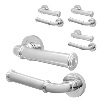 Afit Chrome Door HandlePolished Chrome Internal Lever On Rose Door HandleCallo 4 Pairs from B&Q