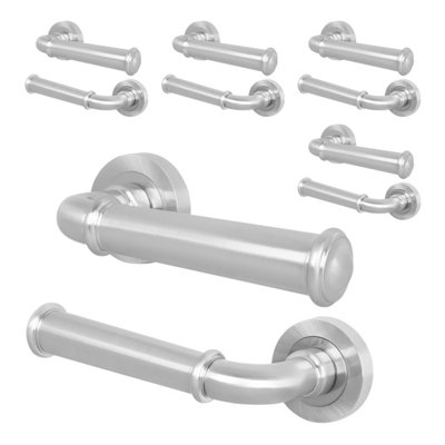 Afit Satin Door HandleSatin Nickel Internal Lever On Rose Door HandleCallo 5 Pairs from B&Q