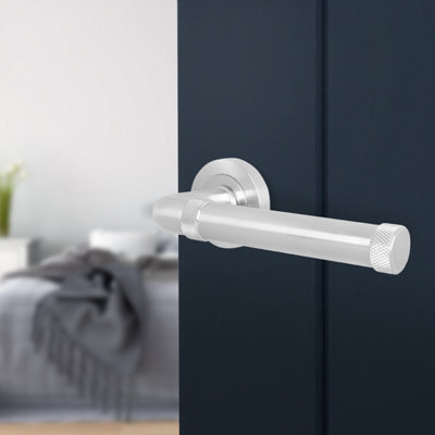 Afit Satin Door HandleSatin Nickel Internal Lever On Rose Door HandleSinta 1 Pair from B&Q