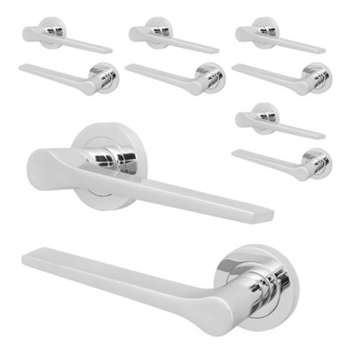 Afit Chrome Door HandlePolished Chrome Internal Lever On Rose Door HandleTempo 5 Pairs from B&Q