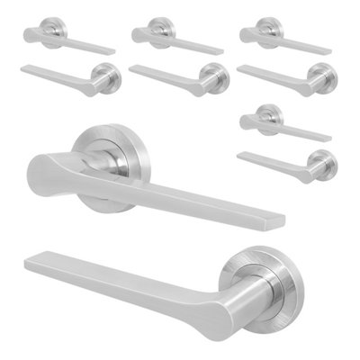 Afit Satin Door HandleSatin Nickel Internal Lever On Rose Door HandleTempo 5 Pairs