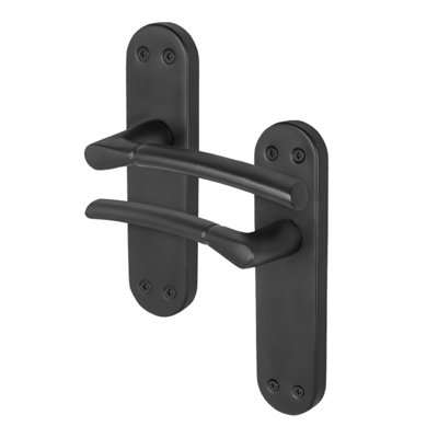 Afit Black Door Handles Latch1 Pair Of Internal Matt Black Backplate HandlesBoston Range from B&Q