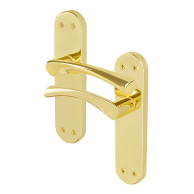 Afit Brass Door Handles Latch1 Pair Of Internal Twist Polished Brass Backplate HandlesNovi Range from B&Q