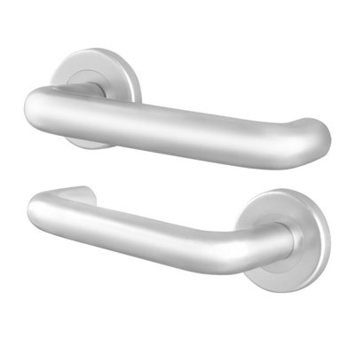 Afit Satin Aluminium Door Handles19mm Return To Door Lever On Rose Handles53mm RoseSatin Finish from B&Q