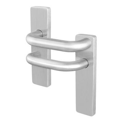 Afit Stainless Steel Latch Door Handles19mm Return To Door Lever On Backplate Handles Satin Finish from B&Q