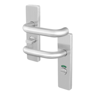 Afit Stainless Steel Bathroom Door Handles19mm Return To Door Lever On Backplate Handles Satin Finish from B&Q