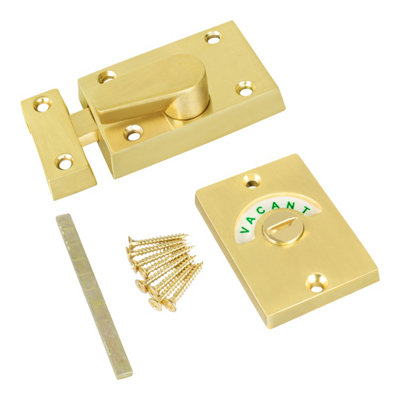 Afit Bathroom Toilet Indicator Bolt Vacant/engagedSatin Brass from B&Q