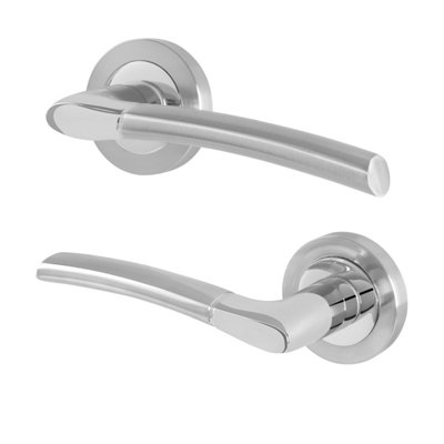 Afit Polished Chrome / Satin Door HandlesFire Rated Fd30/601 Pair Of Internal Lever HandlesBoston from B&Q