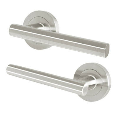 Afit Satin Nickel Door HandlesFire Rated Fd30/601 Pair Of Internal Lever HandlesOlvera from B&Q
